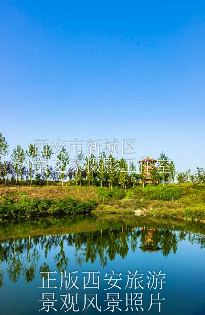 夏天中国陕西西安浐灞国家湿地公园风景